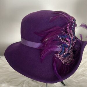 Purple Wool Dressy Hat😀.   OS